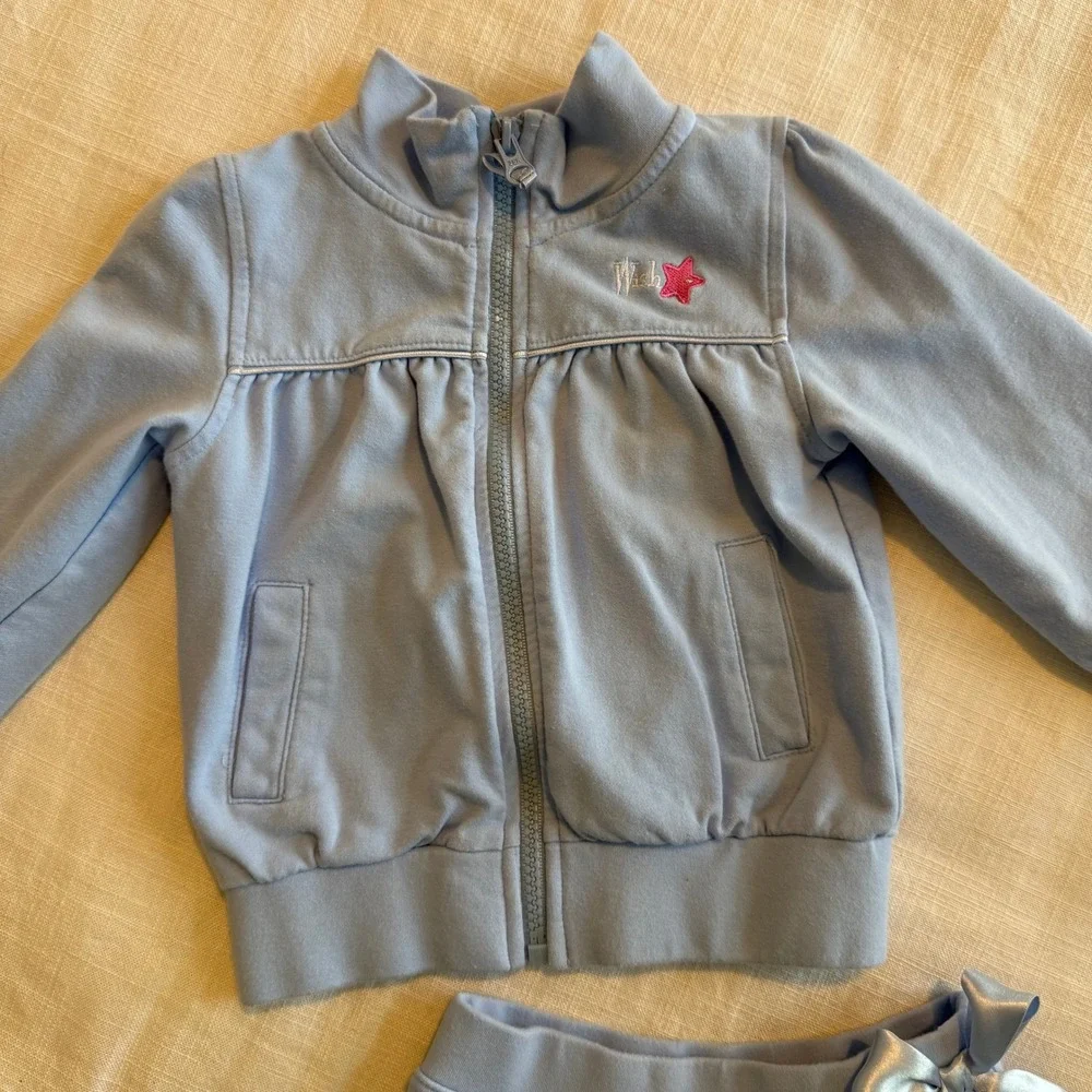 Circo Girls 18M Light Blue Zip Up Track Jacket and Ruffle Skort 2‎ Piece Set